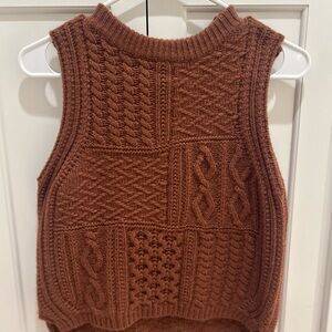 Copper/Darker Orange Sleevless Sweater Top